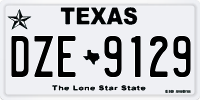 TX license plate DZE9129