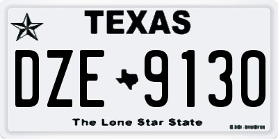 TX license plate DZE9130