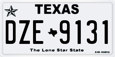 TX license plate DZE9131