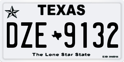 TX license plate DZE9132