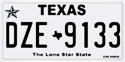 TX license plate DZE9133