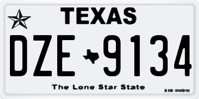TX license plate DZE9134