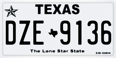 TX license plate DZE9136