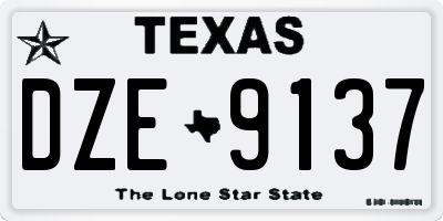 TX license plate DZE9137