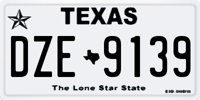 TX license plate DZE9139