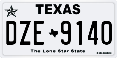 TX license plate DZE9140