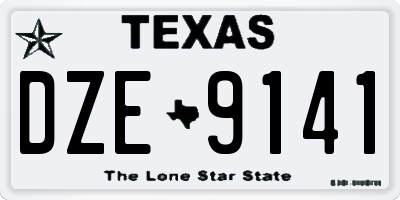 TX license plate DZE9141