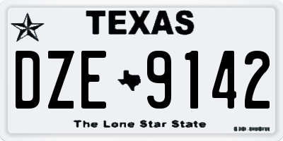 TX license plate DZE9142