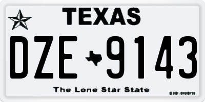 TX license plate DZE9143