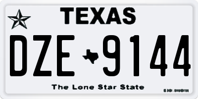 TX license plate DZE9144