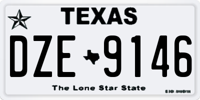 TX license plate DZE9146