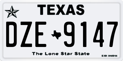 TX license plate DZE9147