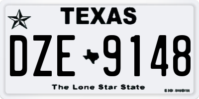 TX license plate DZE9148