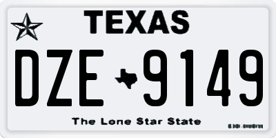 TX license plate DZE9149