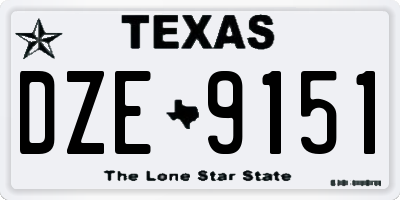 TX license plate DZE9151
