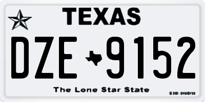 TX license plate DZE9152
