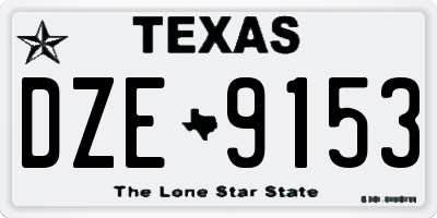 TX license plate DZE9153