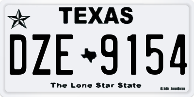 TX license plate DZE9154