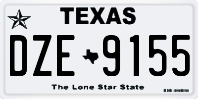 TX license plate DZE9155