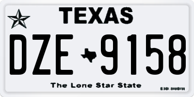 TX license plate DZE9158
