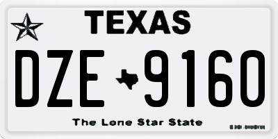 TX license plate DZE9160