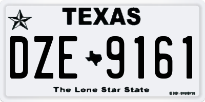TX license plate DZE9161
