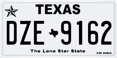 TX license plate DZE9162