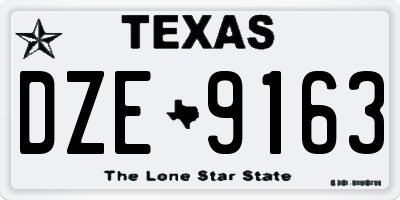 TX license plate DZE9163