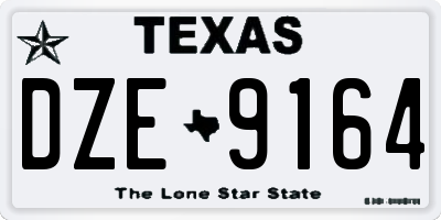 TX license plate DZE9164