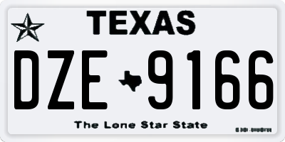 TX license plate DZE9166