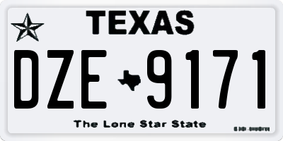 TX license plate DZE9171