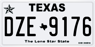 TX license plate DZE9176