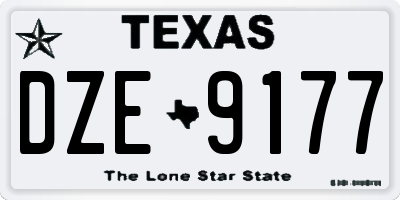 TX license plate DZE9177
