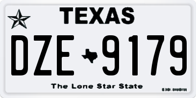 TX license plate DZE9179