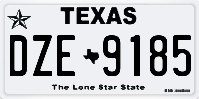 TX license plate DZE9185