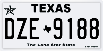 TX license plate DZE9188