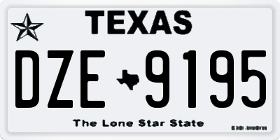 TX license plate DZE9195