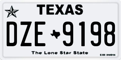 TX license plate DZE9198
