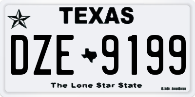 TX license plate DZE9199