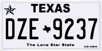 TX license plate DZE9237