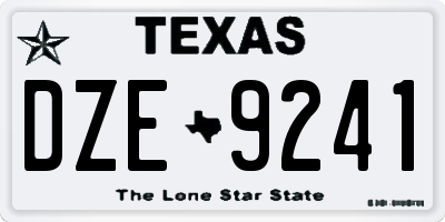 TX license plate DZE9241