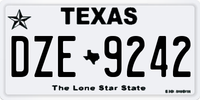 TX license plate DZE9242