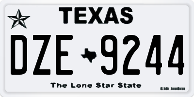 TX license plate DZE9244