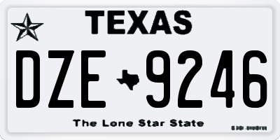 TX license plate DZE9246