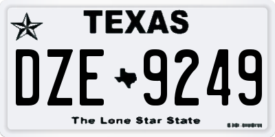 TX license plate DZE9249