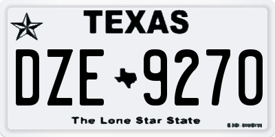 TX license plate DZE9270