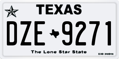TX license plate DZE9271