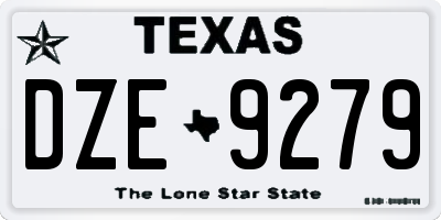TX license plate DZE9279