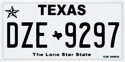 TX license plate DZE9297