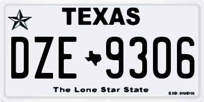 TX license plate DZE9306